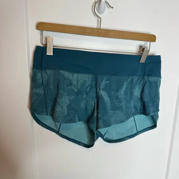 Lululemon Speed Up Short 2.5" Illusion Tidal Teal Bermuda Teal Size 6 - Picture 2 of 5